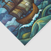 Sterrennacht Schip Decoupage Tissuepapier (Detail)