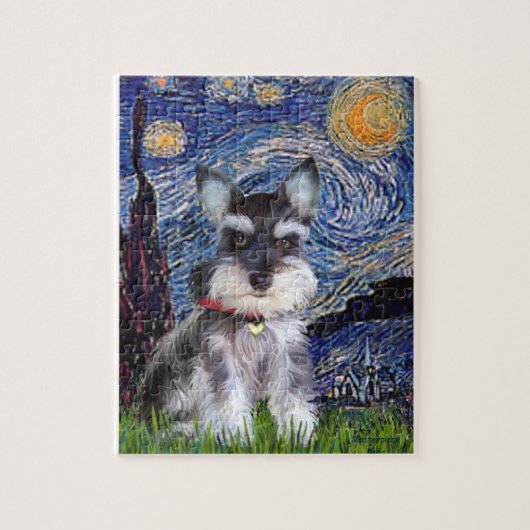 Sterrennacht - Schnauzer Puppy #10 Legpuzzel (Verticaal)