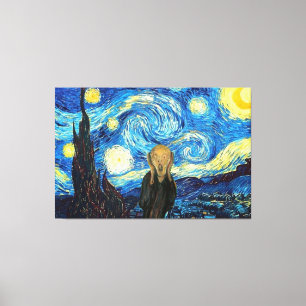 Sterrennacht Schreeuw. Canvas Afdruk