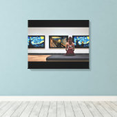 Sterrennacht Schreeuw. Canvas Afdruk (Insitu (Houten vloer))