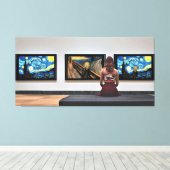 Sterrennacht Schreeuw. Canvas Afdruk (Insitu (Houten vloer))