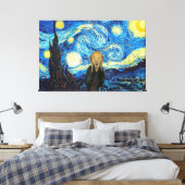 Sterrennacht schreeuwen. canvas afdruk (Insitu (Slaapkamer))