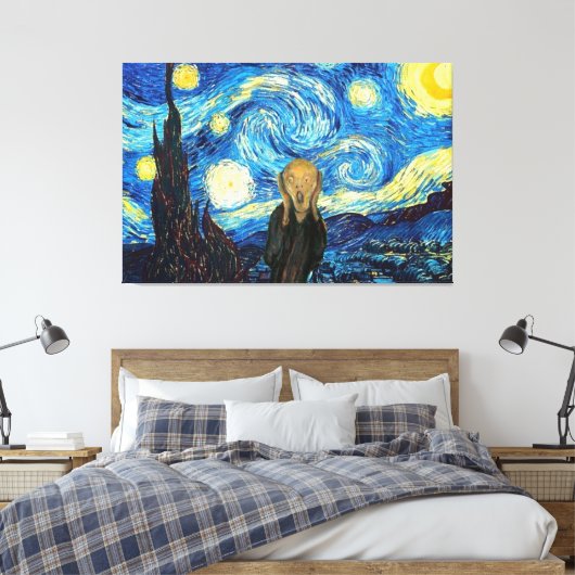 Sterrennacht schreeuwen. canvas afdruk (Insitu (Slaapkamer))