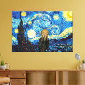 Sterrennacht schreeuwen. canvas afdruk (Insitu (Woonkamer))