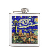 Sterrennacht Seattle Heupfles (Voorkant)