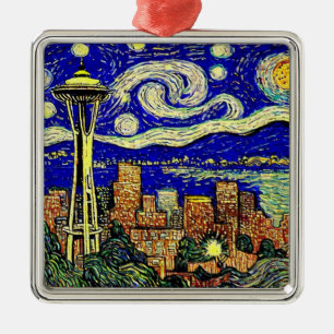 Sterrennacht Seattle Metalen Ornament