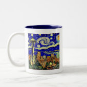 Sterrennacht Seattle Tweekleurige Koffiemok (Links)