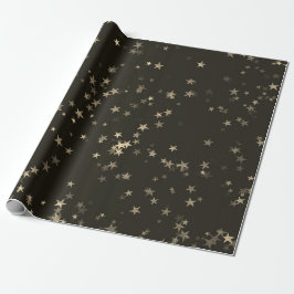 Sterrennacht Sepia Brown Forest Gouden Confetti Cadeaupapier