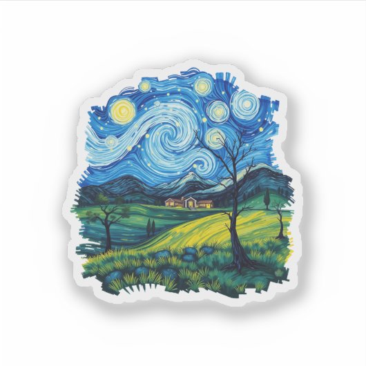 Sterrennacht Serenity Sticker (Voorkant)