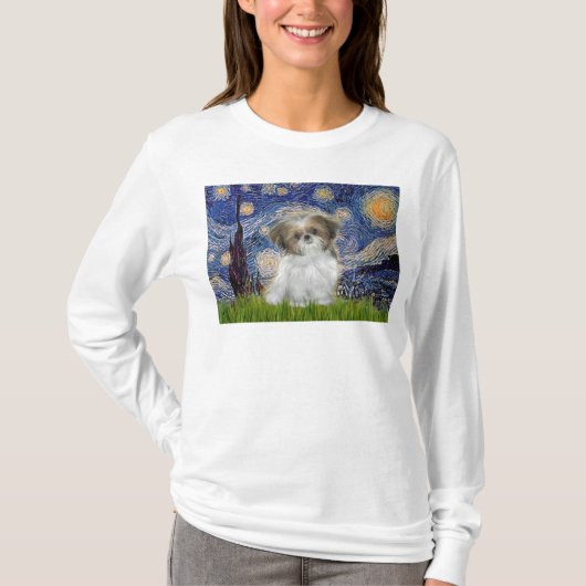 Sterrennacht - Shih Tzu Puppy T-shirt (Voorkant)