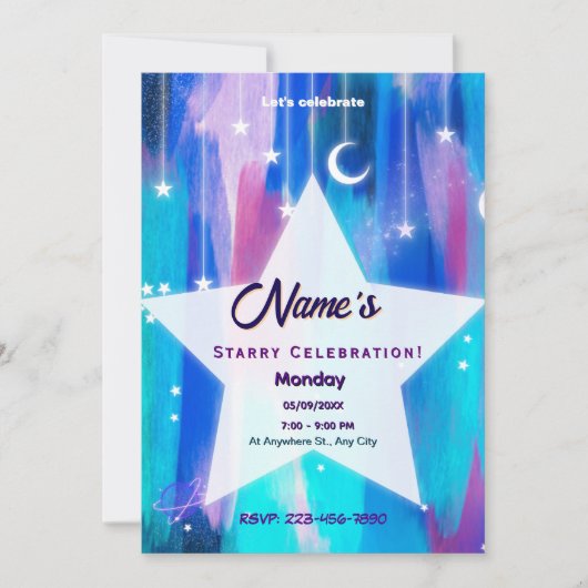 Sterrennacht Shooting Star Kaart (Voorkant)