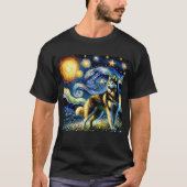 Sterrennacht Siberische Husky Dog Van Gogh Lover T-shirt (Voorkant)