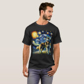 Sterrennacht Siberische Husky Dog Van Gogh Lover T-shirt (Voorkant volledig)
