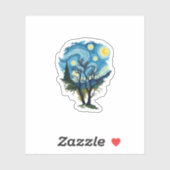 Sterrennacht-silhouet Sticker (Vel)