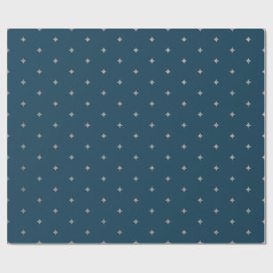 Sterrennacht Silver Stars Blauw inpakpapier