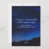 Sterrennacht Sinterklaas Vliegen met rendieren Feestdagenkaart (Achterkant)