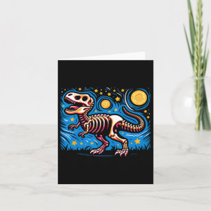 Sterrennacht Skelet Dinosaur T Rex Jongens Kindere Kaart
