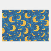Sterrennacht Skies Moons Stripes Inpakpapier Vel (Voorkant 3)