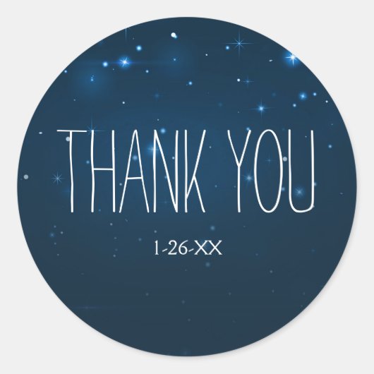 Sterrennacht Sky Blue Bruiloft Feest Favor Sticker (Voorkant)