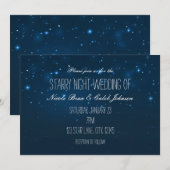 Sterrennacht Sky Blue Huwelijksuitnodigingen Kaart (Voorkant / Achterkant)