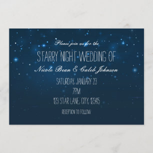 Sterrennacht Sky Blue Wedding Invitations Kaart