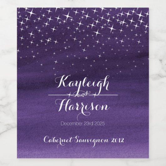 Sterrennacht sky bruiloft aangepaste wijnlabels wijn etiket (Enkel label)
