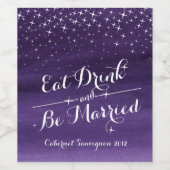 Sterrennacht sky bruiloft drink wijnlabels wijn etiket (Enkel label)