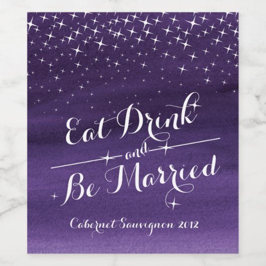 Sterrennacht sky bruiloft drink wijnlabels wijn etiket (Enkel label)