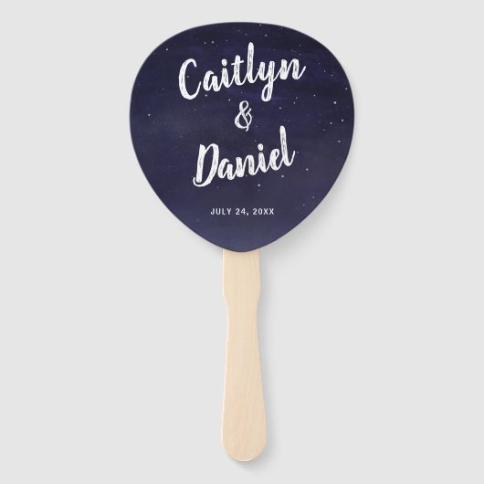 Sterrennacht Sky Bruiloft Handwaaier (Voorkant)