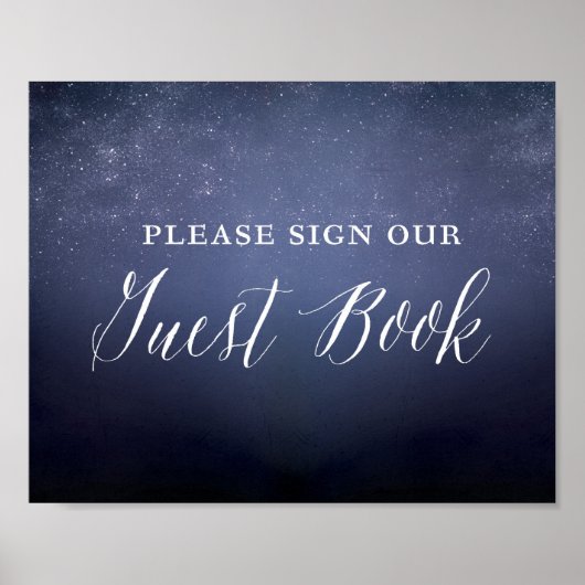 Sterrennacht Sky Celestial Bruiloft Gast Boek teke Poster (Voorkant)