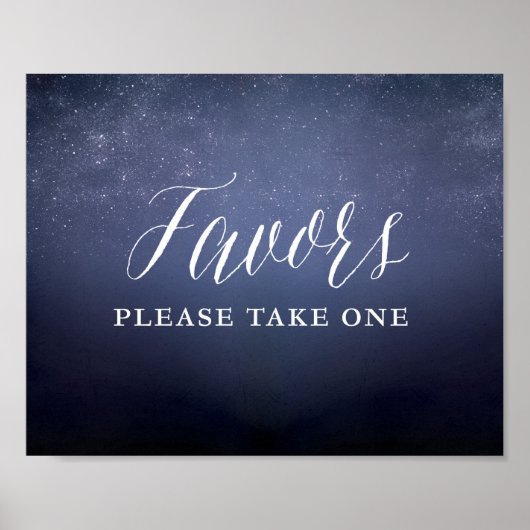 Sterrennacht Sky Celestial Star Favors Sign Poster (Voorkant)