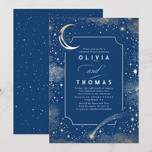 Sterrennacht Sky Crescent Moon repetitie diner Kaart (Voorkant / Achterkant)