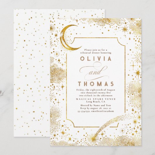 Sterrennacht Sky Crescent Moon repetitie diner Kaart (Voorkant / Achterkant)