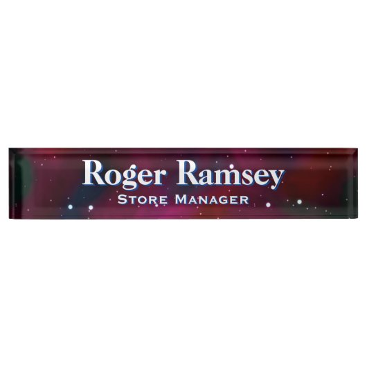 Sterrennacht Sky Desk Naambordje (Voorkant)