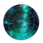 Sterrennacht Sky Emerald Green Dartboard Dartbord (Voorkant)