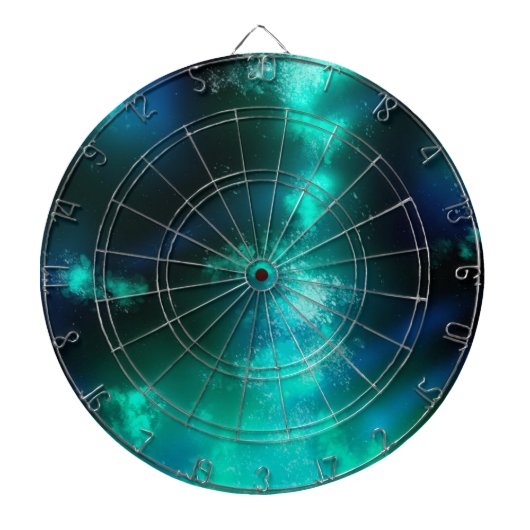 Sterrennacht Sky Emerald Green Dartboard Dartbord (Voorkant)