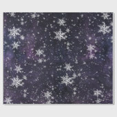 Sterrennacht Sky Fresh Fallen Snowflakes Cadeaupapier (Vlak)