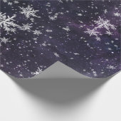 Sterrennacht Sky Fresh Fallen Snowflakes Cadeaupapier (Hoek)