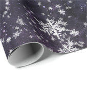 Sterrennacht Sky Fresh Fallen Snowflakes Cadeaupapier (Rol Hoek)