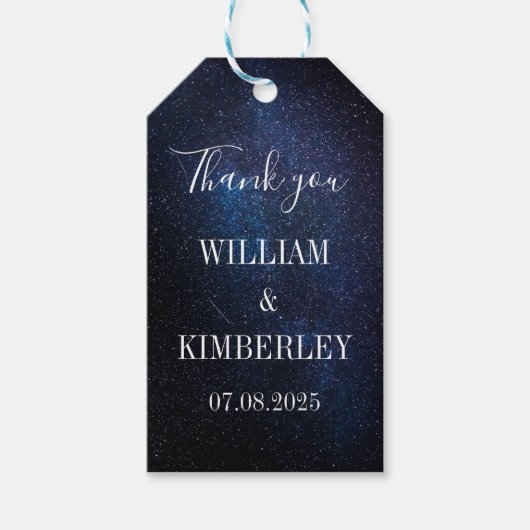 Sterrennacht Sky Galaxy Elegant Huwelijkscadeau Cadeaulabel (Voorkant)
