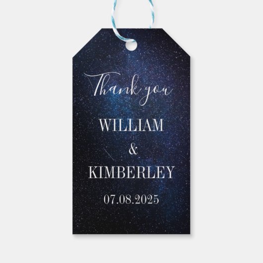 Sterrennacht Sky Galaxy Elegant Huwelijkscadeau Cadeaulabel (Achterkant)