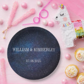Sterrennacht Sky Galaxy Elegant Trouwpapier Papieren Bordje (Feest)