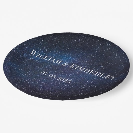 Sterrennacht Sky Galaxy Elegant Trouwpapier Papieren Bordje (Gekanteld)