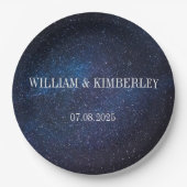 Sterrennacht Sky Galaxy Elegant Trouwpapier Papieren Bordje (Voorkant)