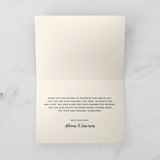 Sterrennacht Sky Galaxy Mountain Script Bruiloft Bedankkaart (Binnen)