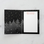 Sterrennacht Sky Kerstavond Bomen Silver Gold Feestdagen Kaart (Binnen)