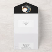 Sterrennacht Sky Luna Moon hemelsblauw All In One Uitnodiging (Buitenkant)