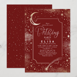 Sterrennacht Sky Moon Mystieke Hemelvaart Verjaard Kaart