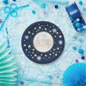 Sterrennacht Sky/Moon & Stars/Navy Twinkle Star Papieren Bordje (Feest)