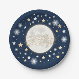Sterrennacht Sky/Moon & Stars/Navy Twinkle Star Papieren Bordje